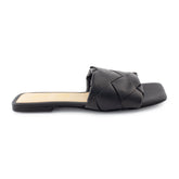 Sandalia plana para mujer color negro Ela de Pies a Cabeza