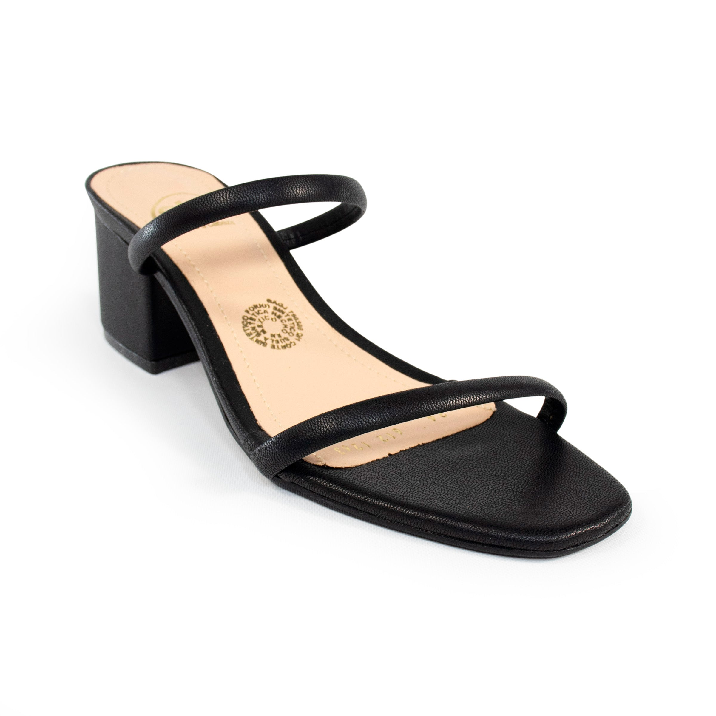 Sandalia color negro para mujer-Perfil
