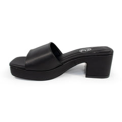 Sandalia de plataforma color negro para mujer-Lateral