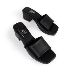 Sandalia de plataforma color negro para mujer-Par